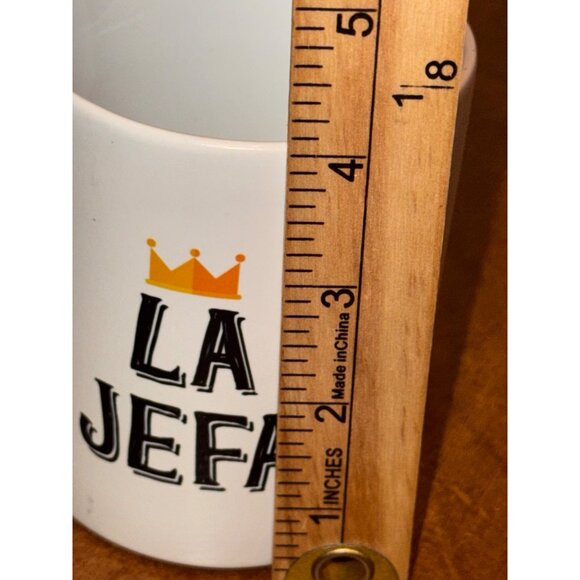 La Jefa White Ceramic Coffee Mug 12 Oz With Crown Design - Orca Coatings - Picture 4 of 5